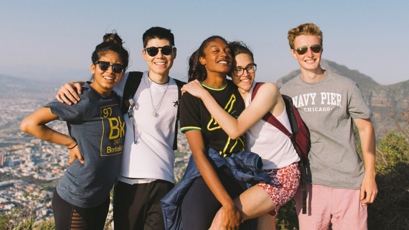 Dea's housemates from UCLA, UC Santa Barbara, Boston College and their local Cape Town friend, all on top of Lion’s Head in Cape Town. (Matthew Dea)