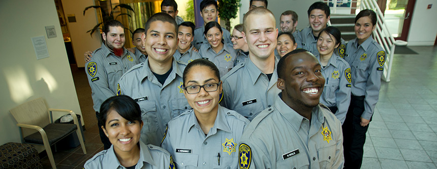 A number of graduating cadets in the UC Davis police cadet