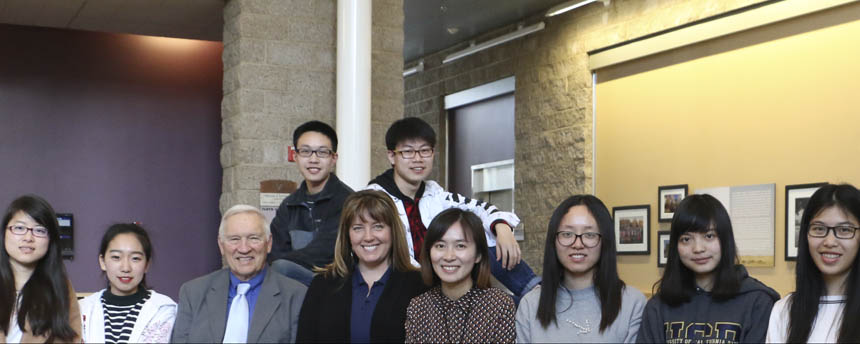 A group of students from China pose at the Western Institute for Food Safety and Security