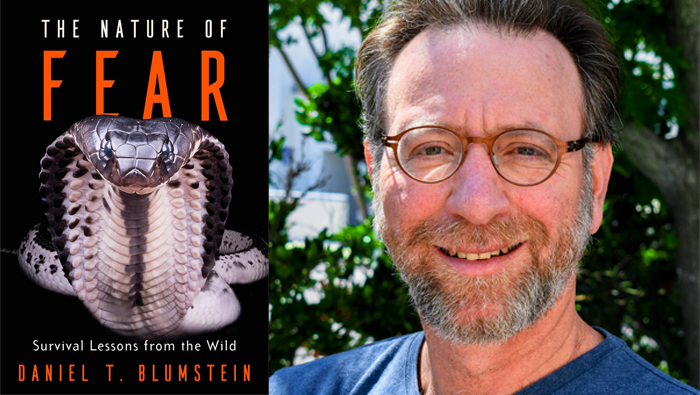 Daniel Blumstein photo and book cover for The Nature of Fear