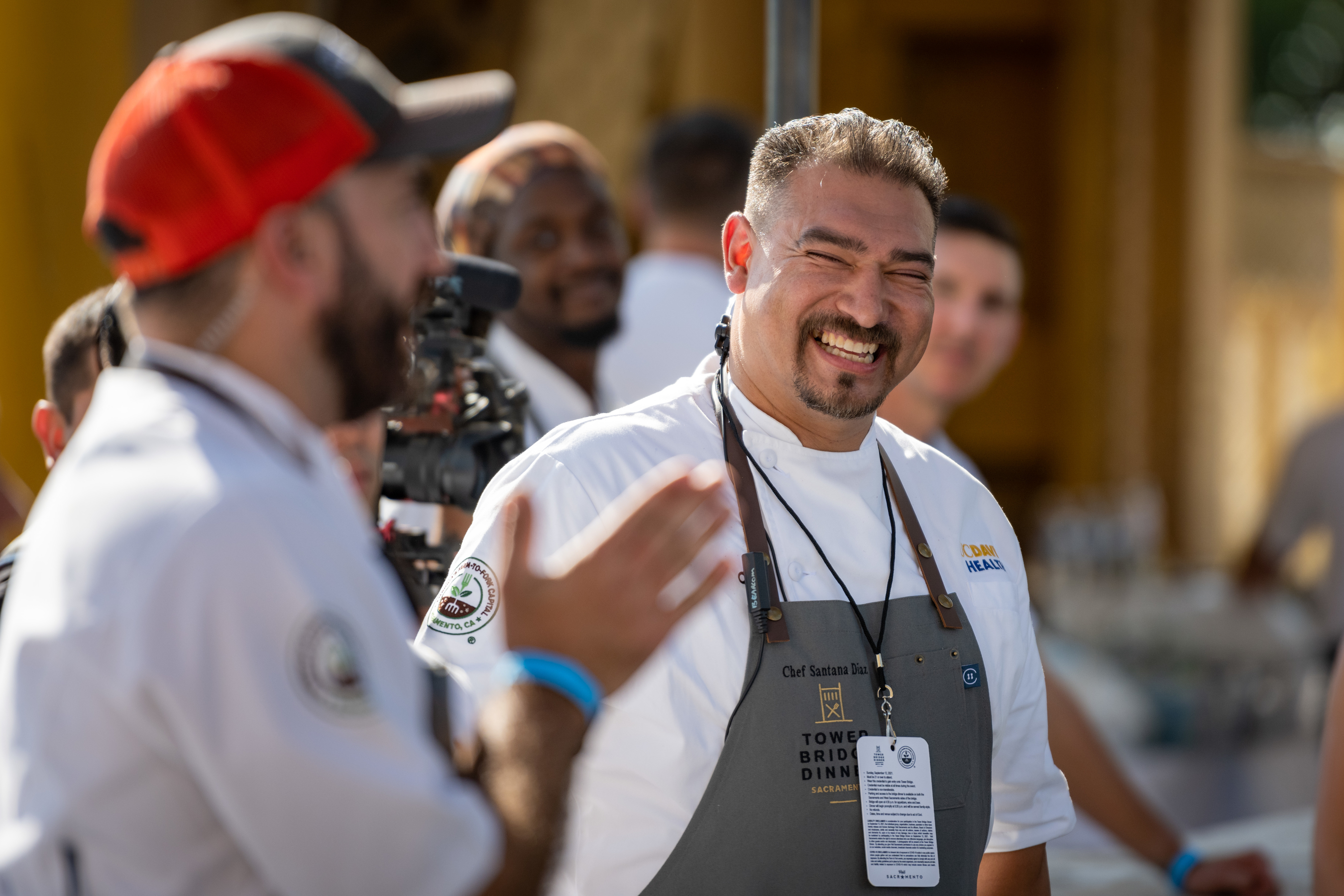 Chef Santana Diaz oversaw a meal for more than 800 on the Tower Bridge