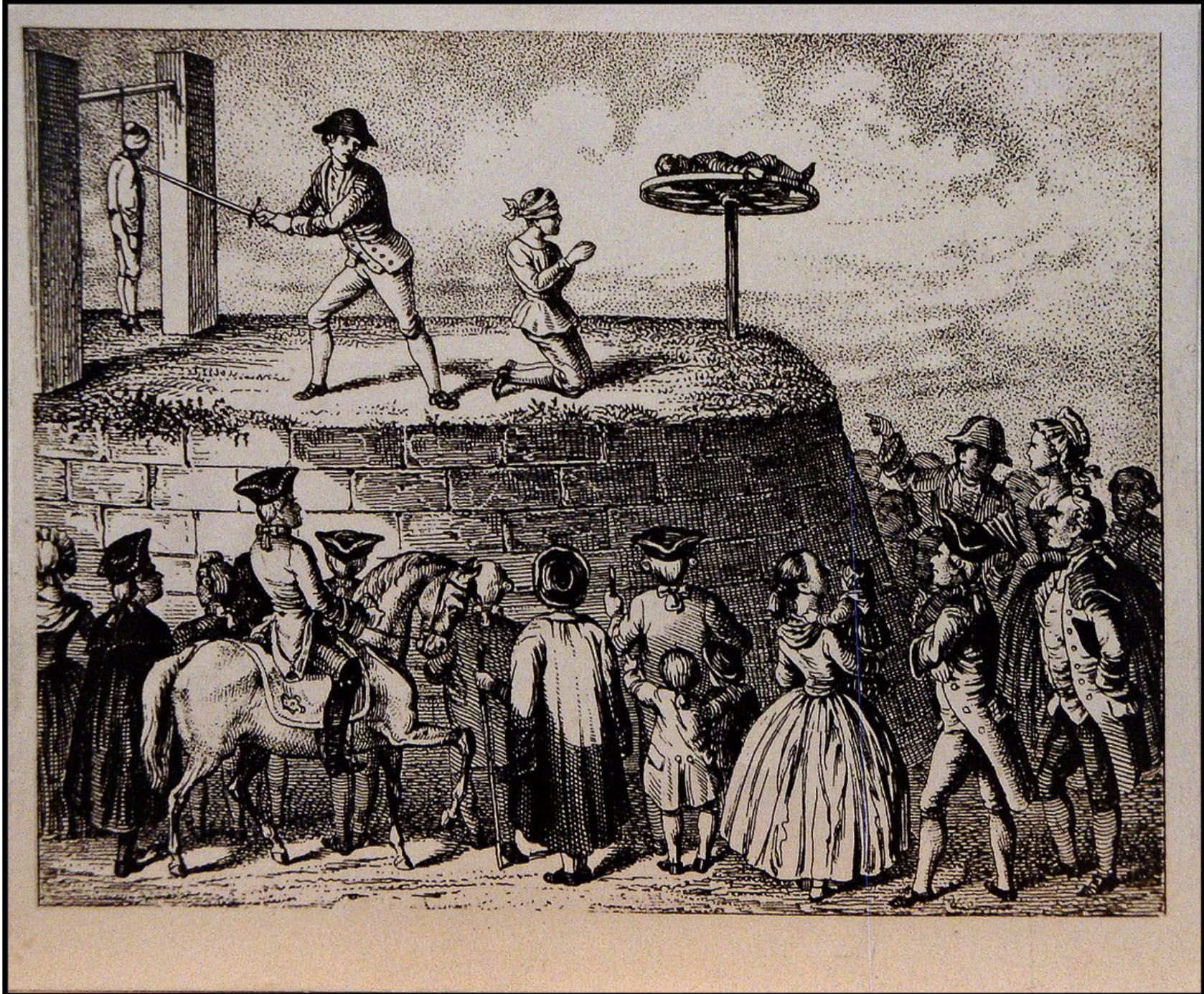 Depiction of a public beheading from 18th century Germany