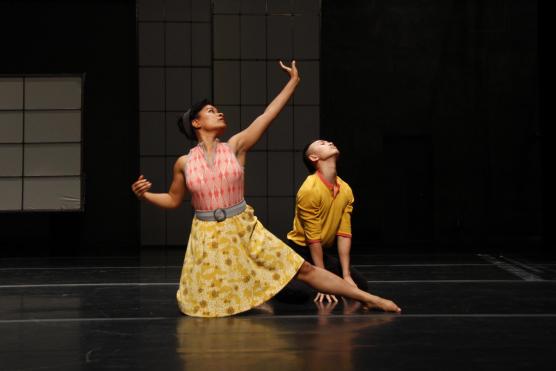 Raissa Simpson and Hien Huynh in a previous UC Davis dance performance. (Huan Yu)