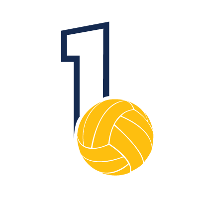 Factoid icon: "1" with water polo ball, yellow