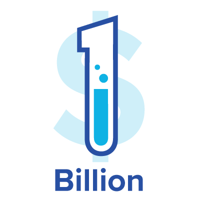 Graphic: Test tube with "$1" and the word "billion"