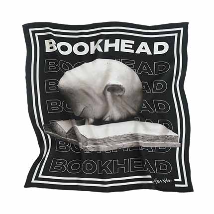 Black scarf with Bookhead image