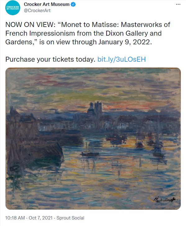 Crocker Art Museum's Monet exhibit featured with impressionist painting