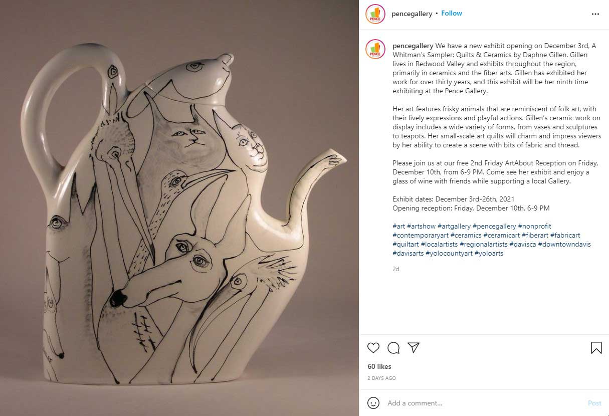 Teapot decorated with animal drawings