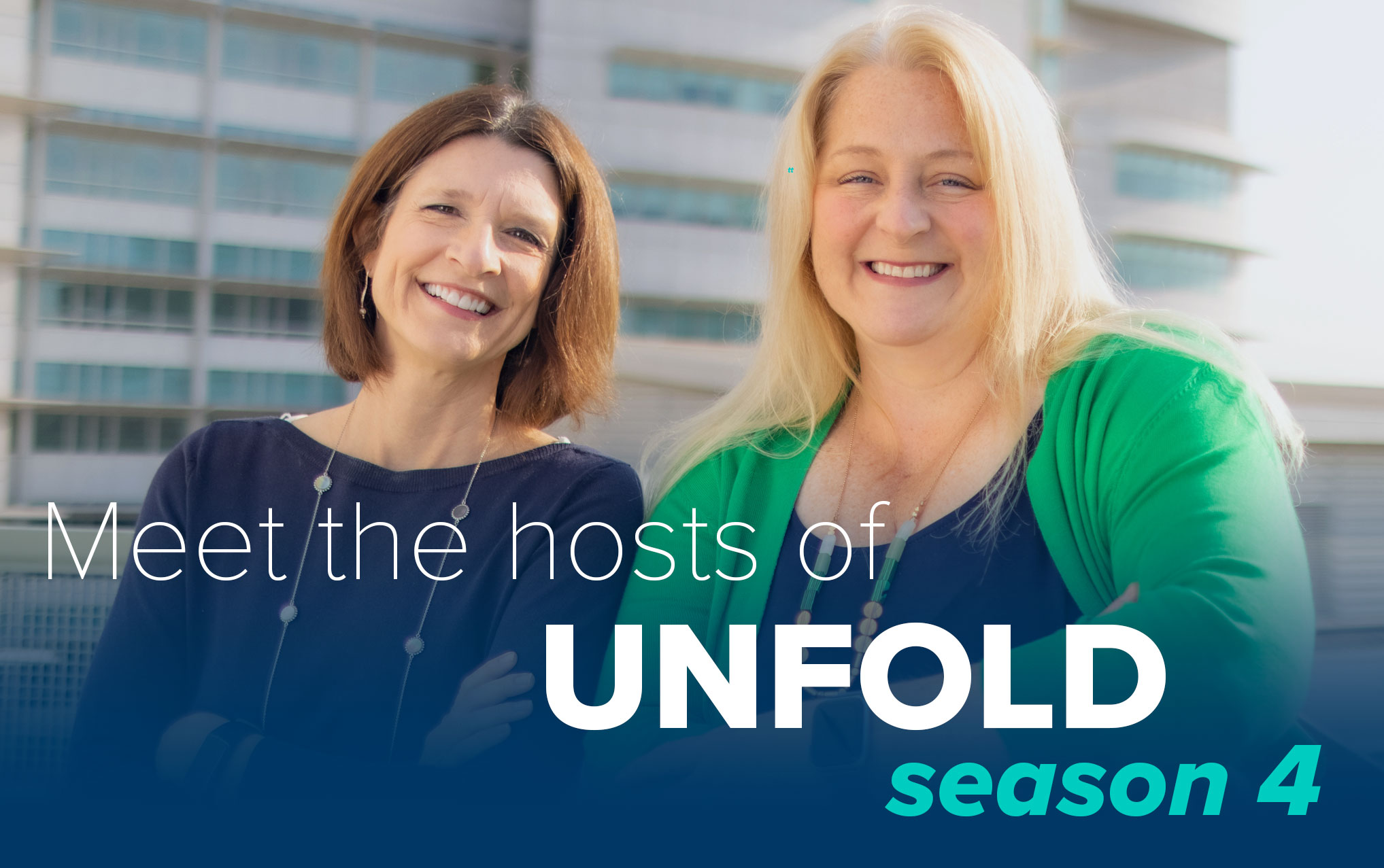 Portraits of UC Davis Unfold Podcast Season 4 Hosts Amy Quinton and Marianne Russ Sharp