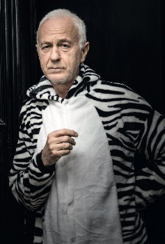  Professor Tim Caro in zebra suit.