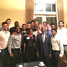 Gary and LeShelle May with the men's basketball team.