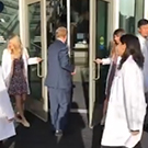 The door to the new Veterinary Medicine building opens