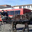 A horse-drawn carriage. 