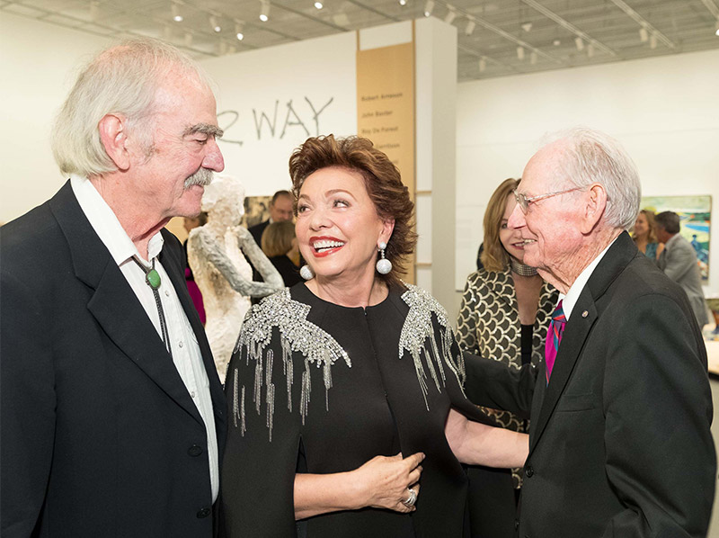 William Wiley, Maria Manetti Shrem and Wayne Thiebaud.