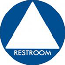 Gender-neutral restroom sign (triangle)
