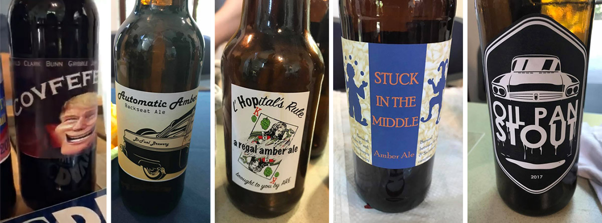 Some of the beers entered in the competition.