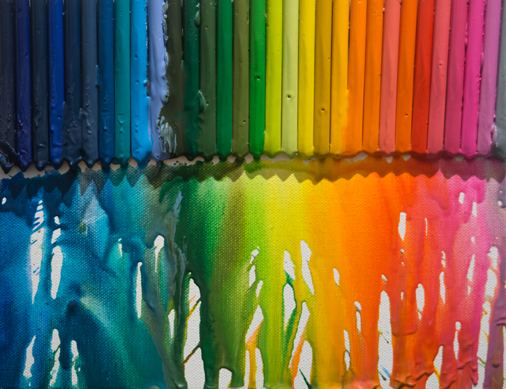 Colorful art, with crayon as subject