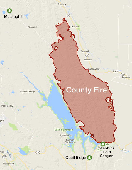 Map of the County Fire