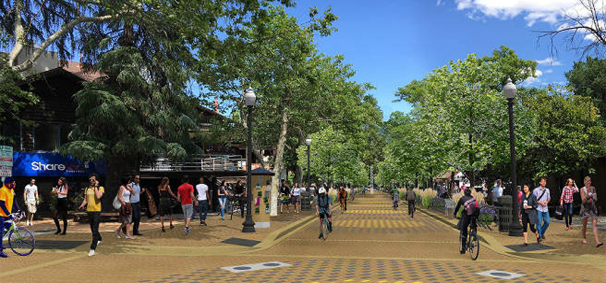 Artist's rendering of the Third and A street construction.