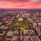 Downtown Sacramento at sunset.
