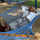 Chancellor Gary S. May in a hammock