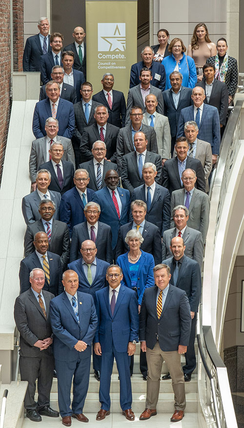 Innovation commission, group photo, on stairs