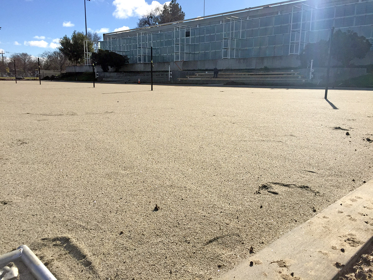 Beach volleyball courts at UC Davis.