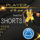 Graphic showing TJ Shorts II as player of the game.