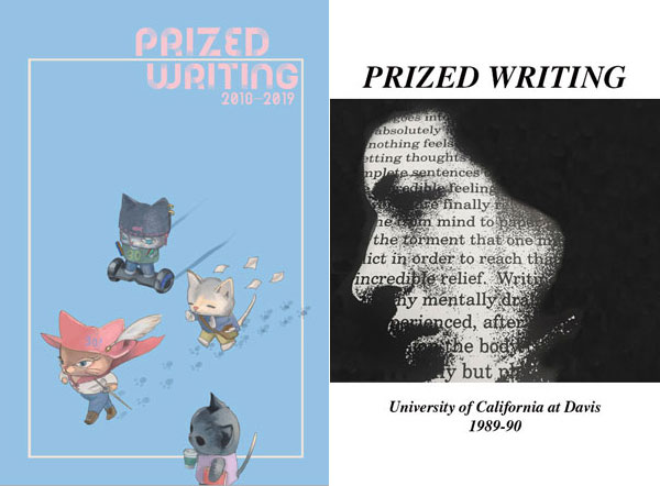 "Prized Writing" covers, 2018-19 and 1989-90