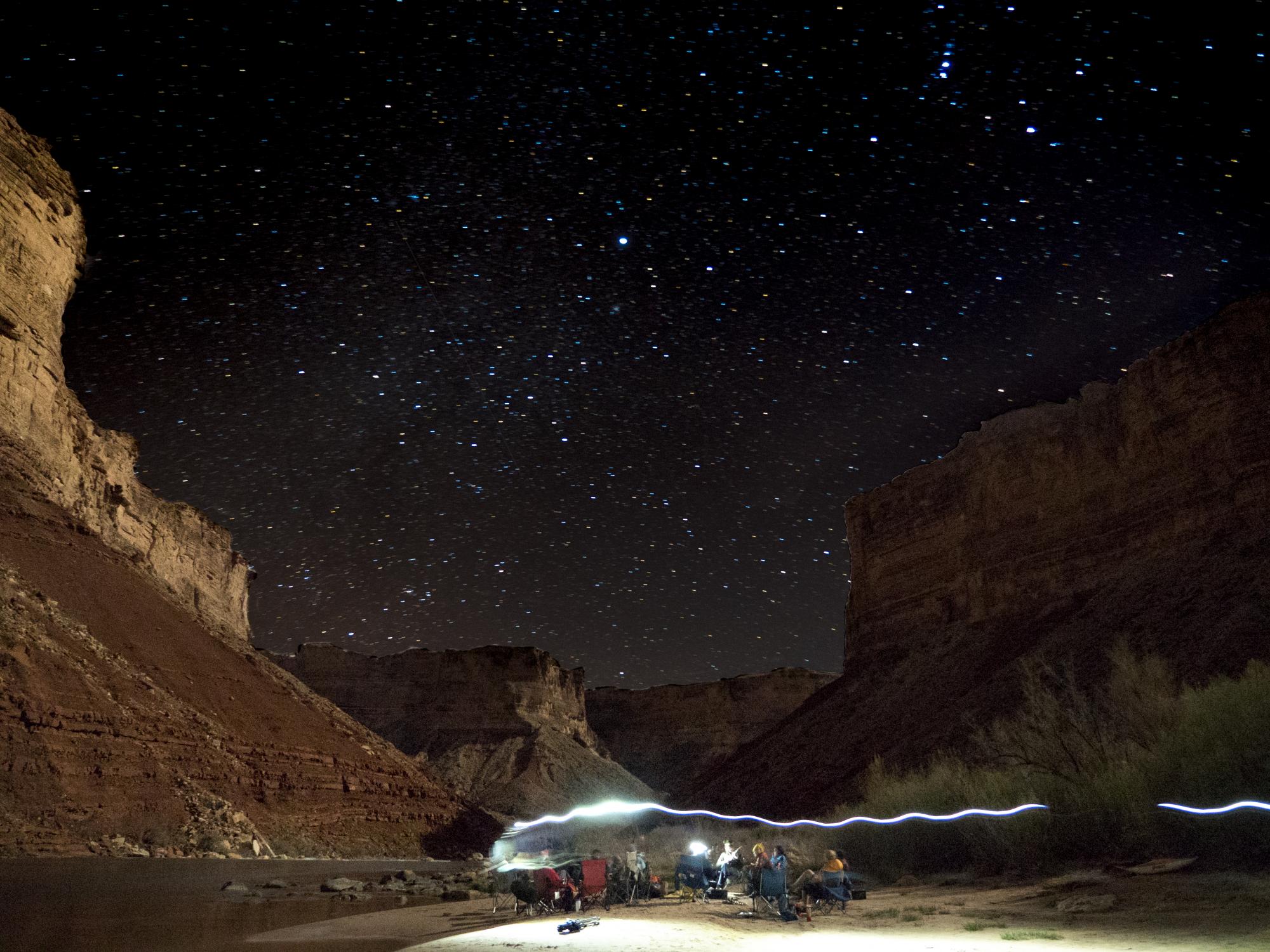 Night sky of stars at the Grand Canyon