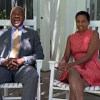 Chancellor Gary May and LeShelle sitting in rocking chairs