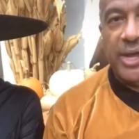 Chancellor May and LeShelle dressed up for Halloween as Captain Kirk and a half witch half black widow