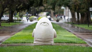 The Eye on Mrak Egghead is shown on a rainy day.