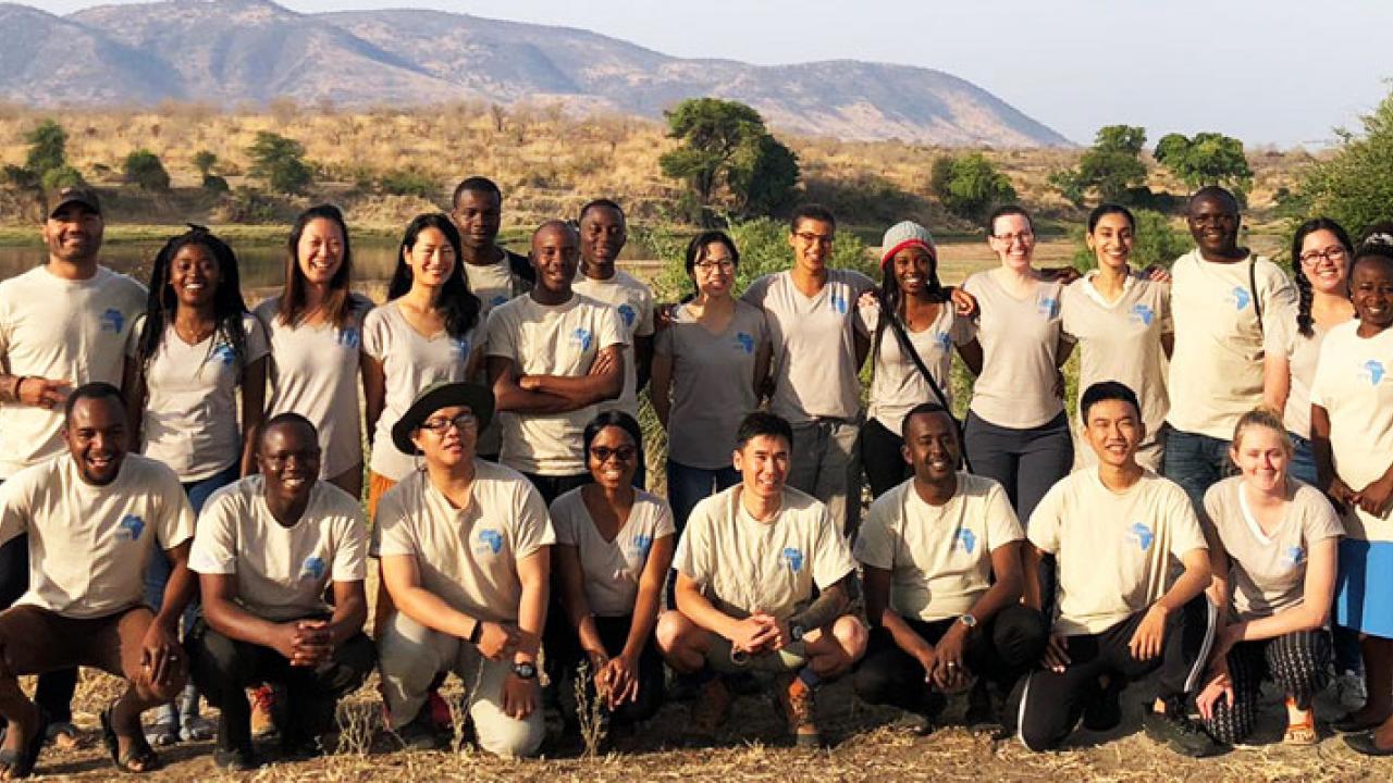 2019 Rx One Health participants pose in Ruaha National Park, Tanzania.