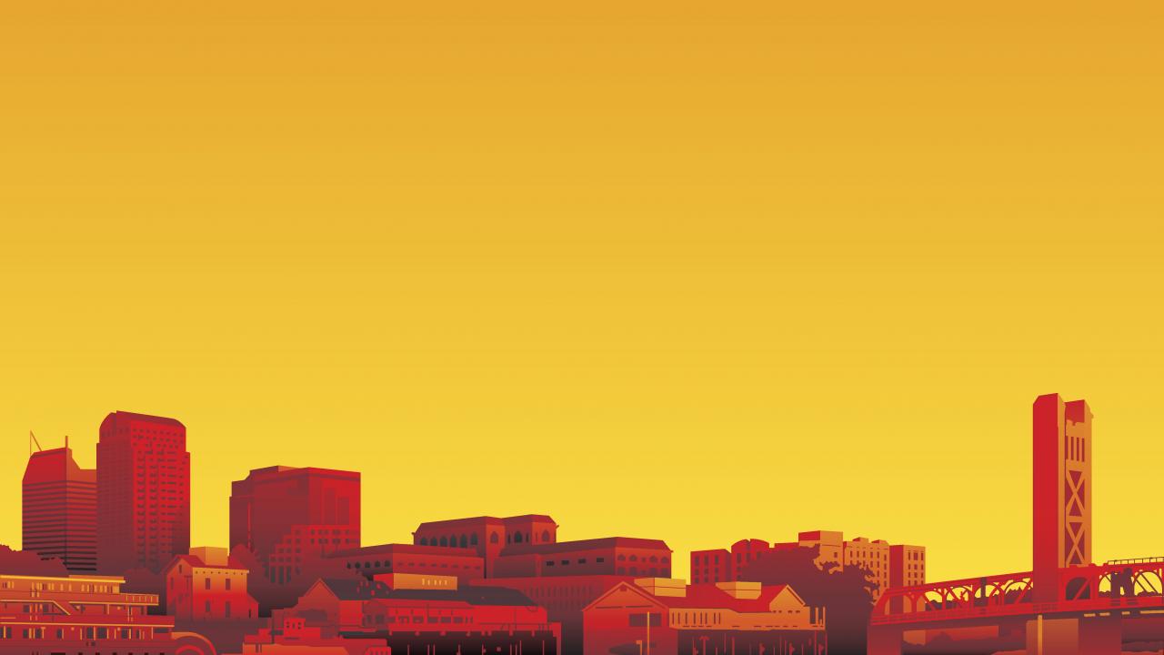 Sacramento skyline, illustration