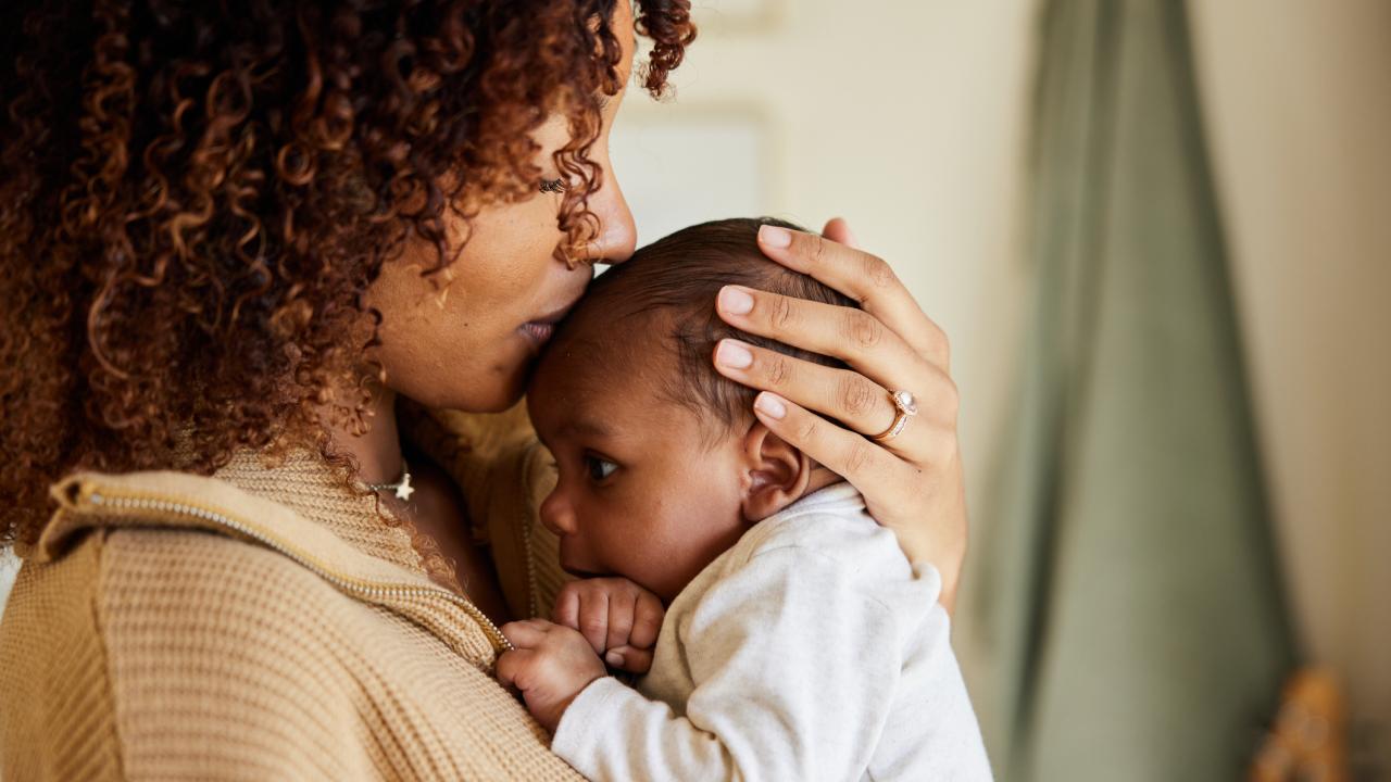 Black mother and baby