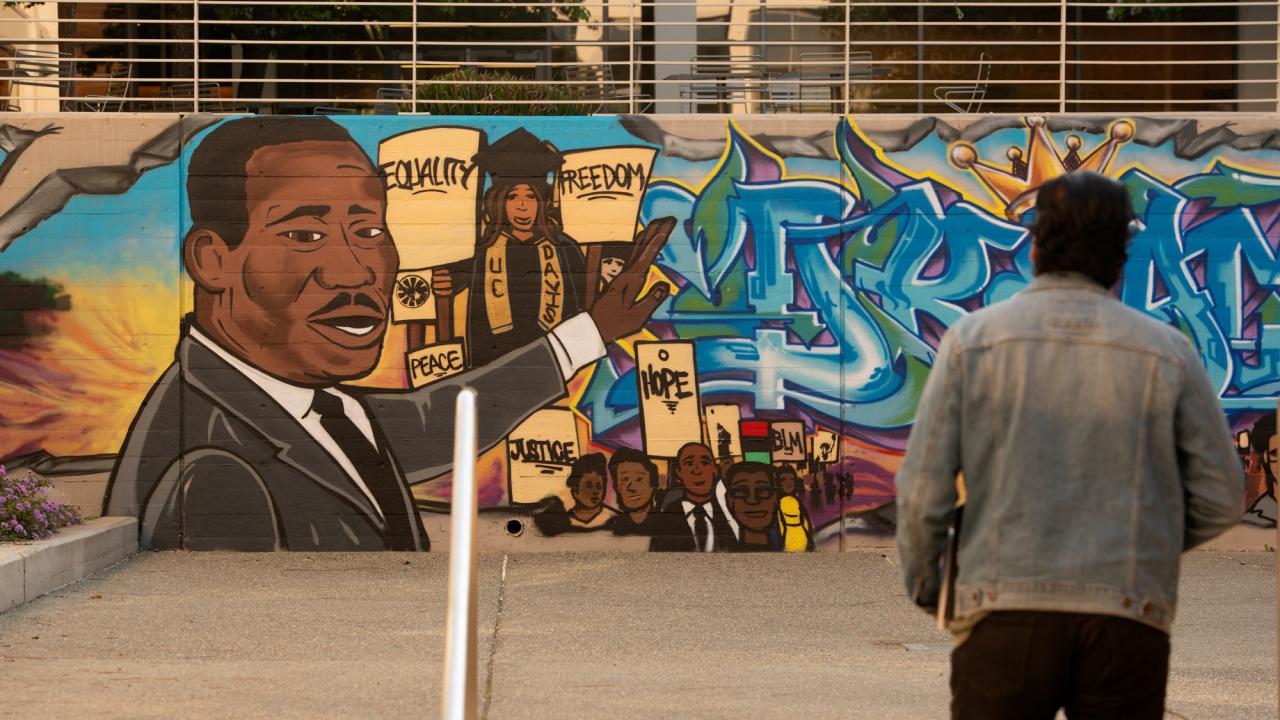 نقاشی دیواری کشیش مارتین لوتر کینگ جونیور در دانشکده حقوق دانشگاه کالیفرنیا دیویس