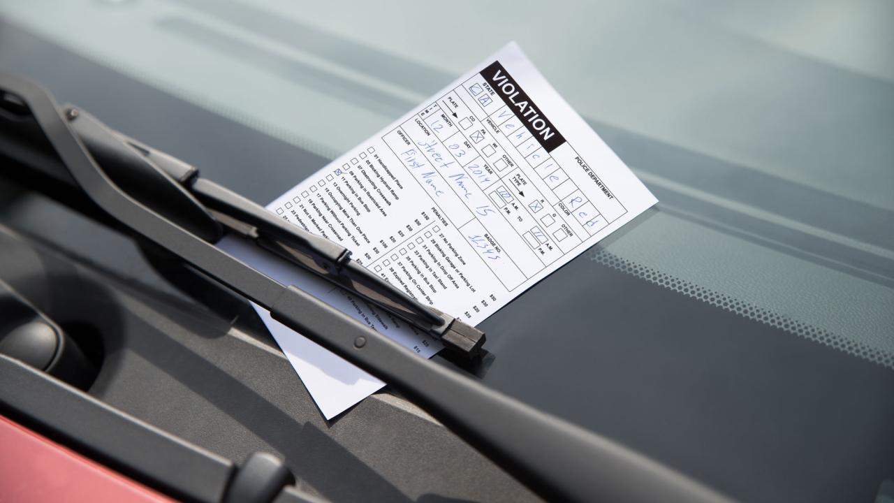 Parking citation under windshield wiper