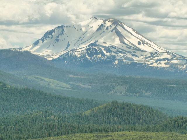 A view of Mount Shasta and Shasta National Forest