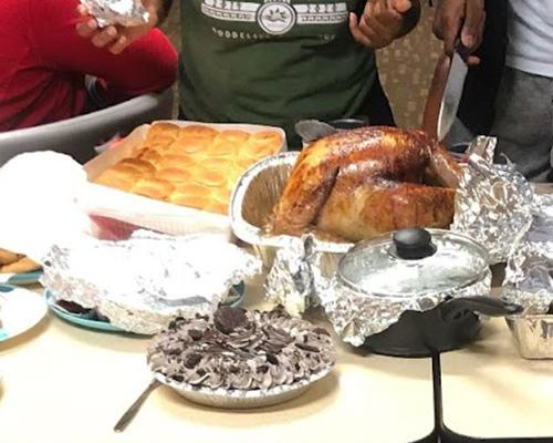 Thanksgiving meal on a table