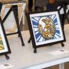 3 woodblock prints (framed) of California golden poppies