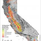 Map of California with hot spots