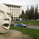 The earless Eggheads at the School of Law will be moved across the street to the traffic circle in front of Mrak Hall. 