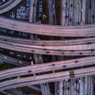aerial photo of LA freeway traffic 