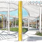 Pete Scully sketch of Jan Shrem and Maria Manetti Shreme Museum of Art canopy