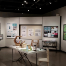 Student designs in gallery setting