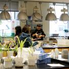 Plant science teaching lab with students