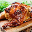 Roast chicken on a cutting board