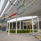 The Jan Shrem and Maria Manetti Shrem Museum of Art is adorned with a ribbon.