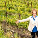 Photo: Winemaker Kathy Joseph stands in her vineyard